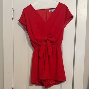 She + Sky Vibrant Red Romper